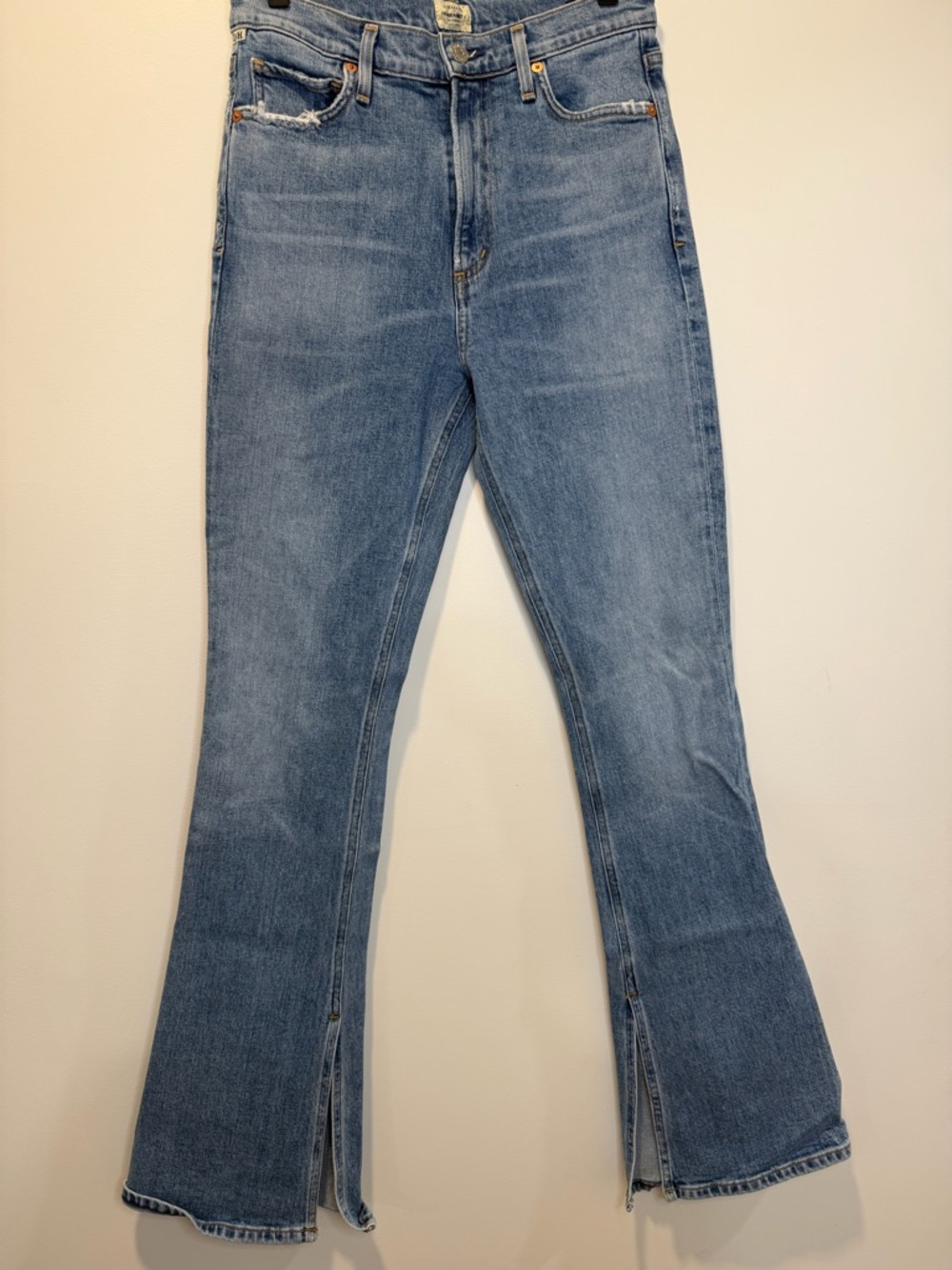 Citizens Of Humanity Light Blue Flare Jeans with Split Hem